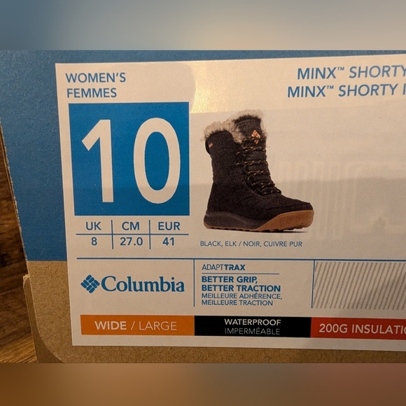 Columbia Women's Minx Shorty IV Winter Boots Black Size 10 Wide NEW - Picture 10 of 14